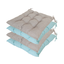 Bundle Sitzkissen Toscane 46x46cm - Lisboa taupe und turquoise (wasserabweisend)