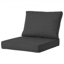 Loungekissen Sitz und Rücken 60x60cm Carré - Canvas eco dark grey (wasserabweisend)