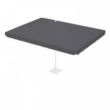 Ersatzbezug für Mittelstockschirm Rhino – 400x300 cm rechteckig Dunkelgrau mit Volant (Polyester)