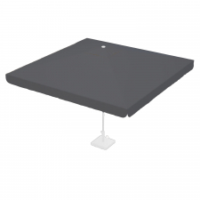 Ersatzbezug für Mittelstockschirm Rhino – 400x400 cm quadratisch Dunkelgrau mit Volant (Polyester)