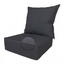 Loungekissen sitz und rücken 60x60x20cm - Ribera dunkelgrau (wasserabweisend)