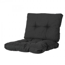 Loungekissen Sitz und Rücken 70x70cm Florance - Rib Schwarz