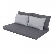 Palettenkissen Sitz/Rücken/Lenden Carré (120x80cm) Panama grau - light grey