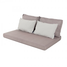 Palettenkissen Sitz/Rücken/Lenden Carré (120x80cm) Basic Taupe - Panama linnen